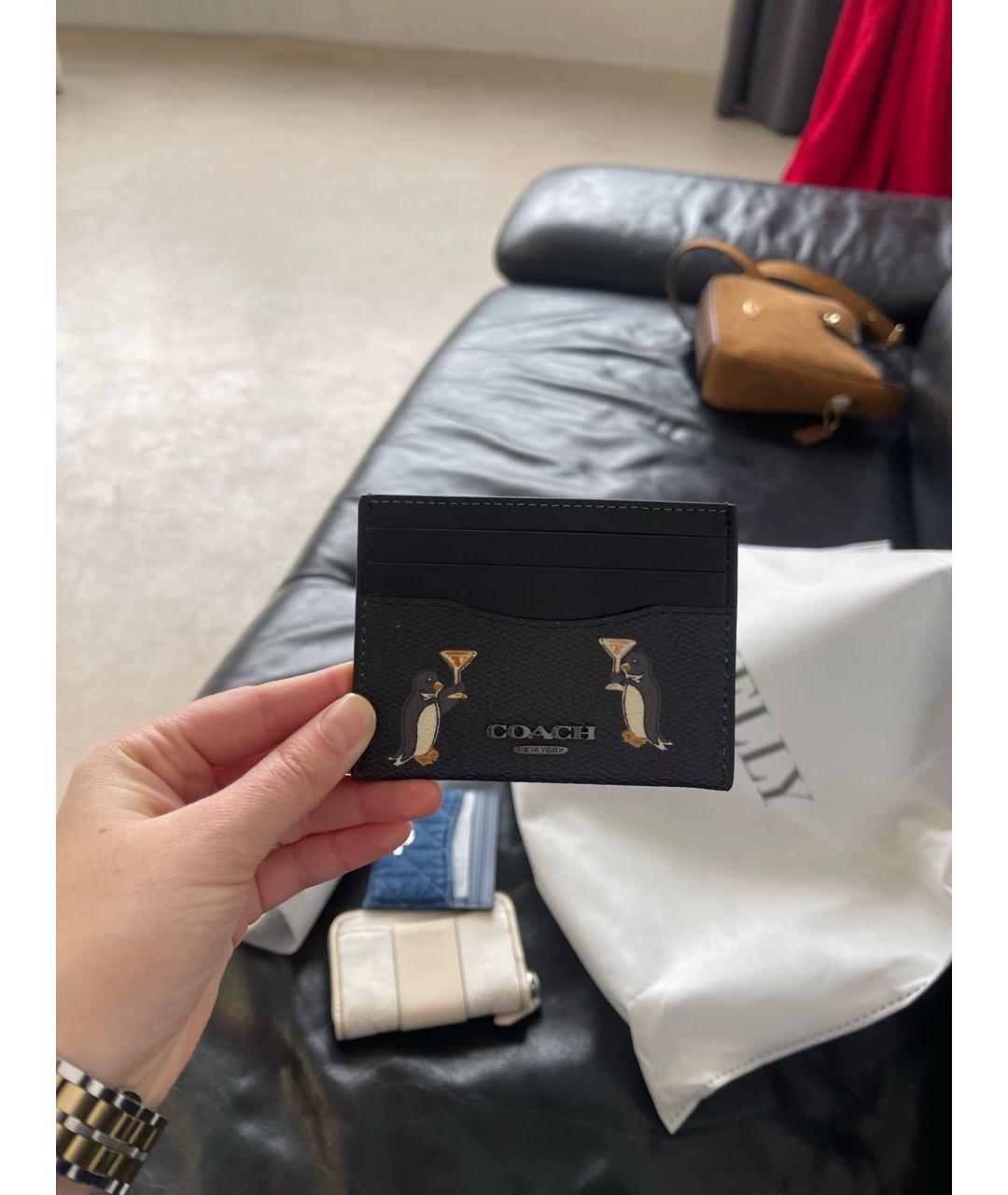 COACH Черный кожаный кардхолдер, фото 2