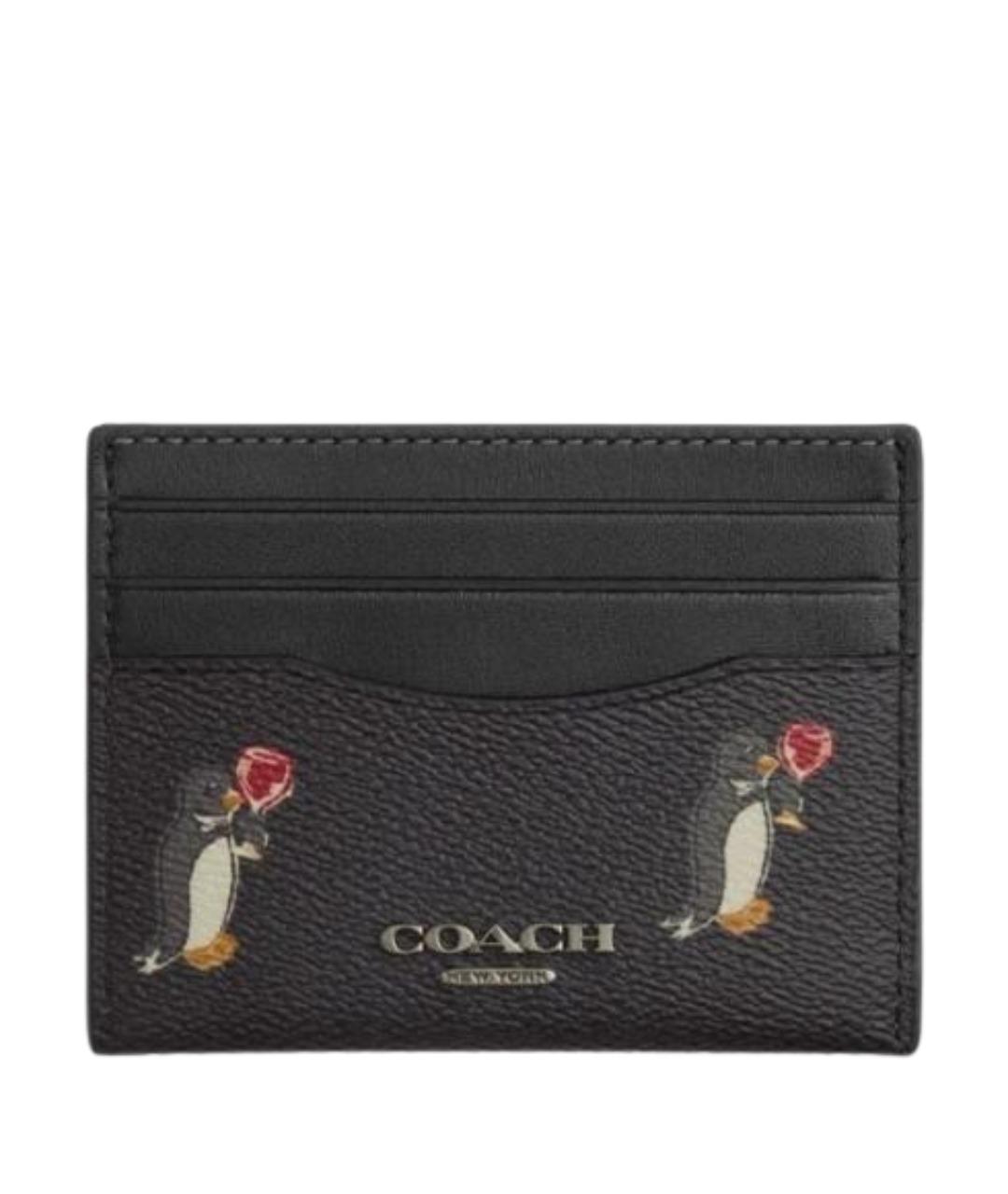 COACH Черный кожаный кардхолдер, фото 1