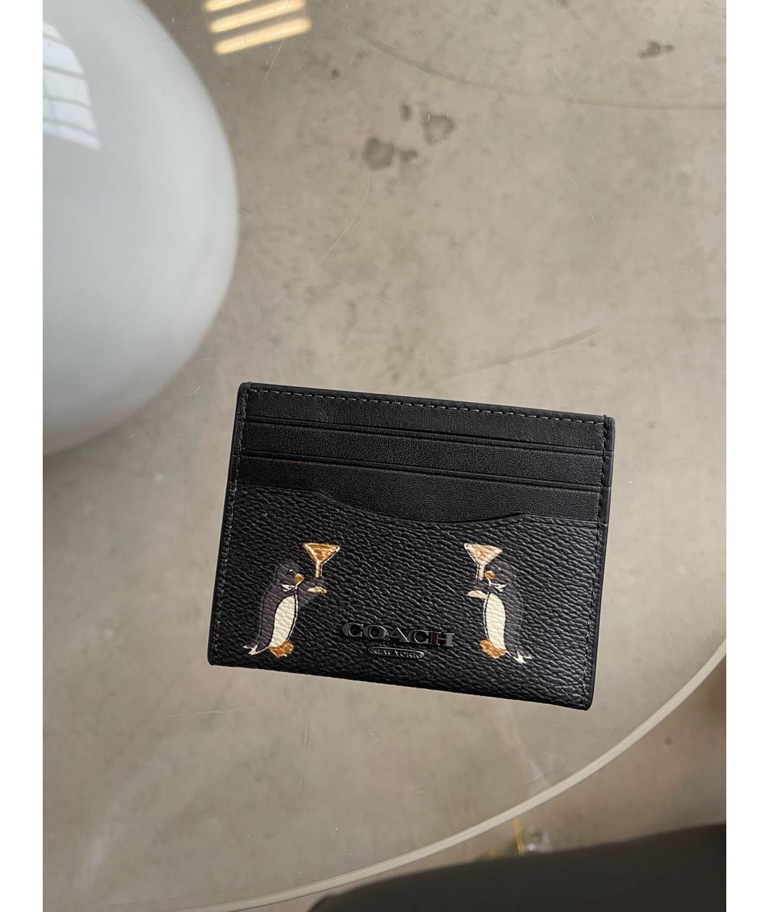 COACH Черный кожаный кардхолдер, фото 6