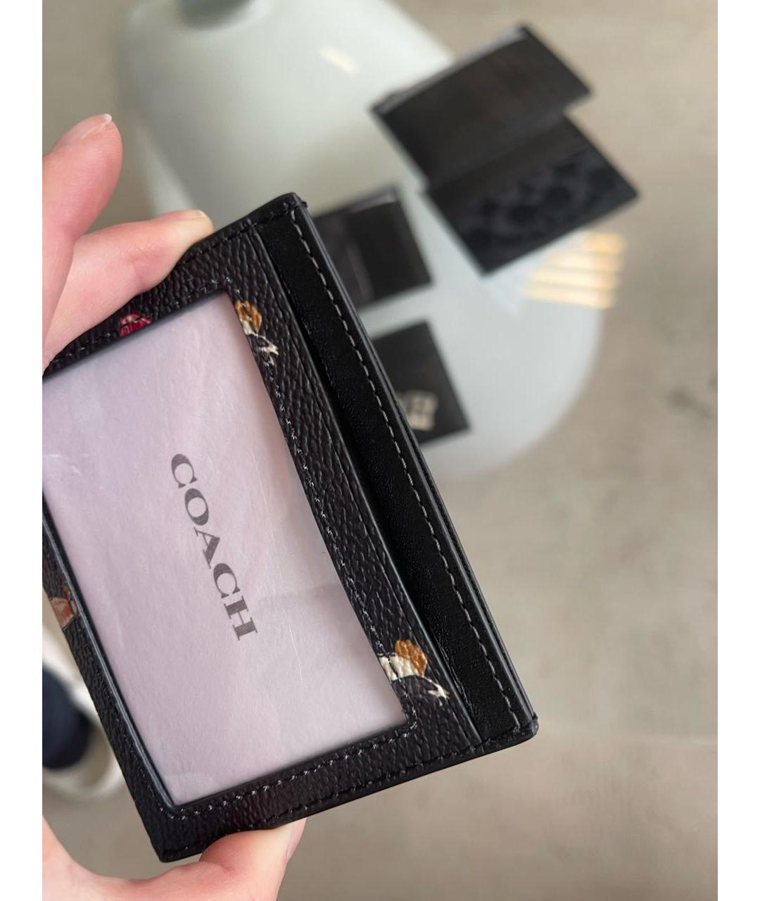 COACH Черный кожаный кардхолдер, фото 4