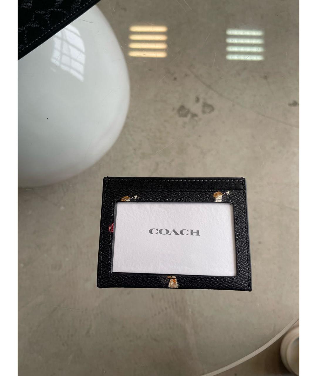 COACH Черный кожаный кардхолдер, фото 5