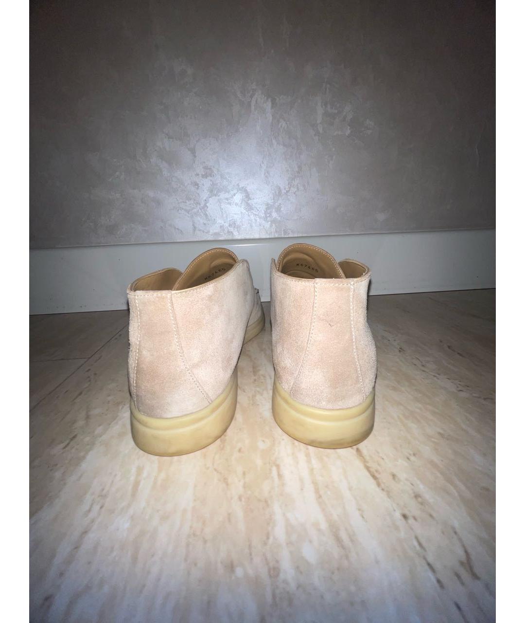 LORO PIANA Бежевые замшевые лоферы, фото 3