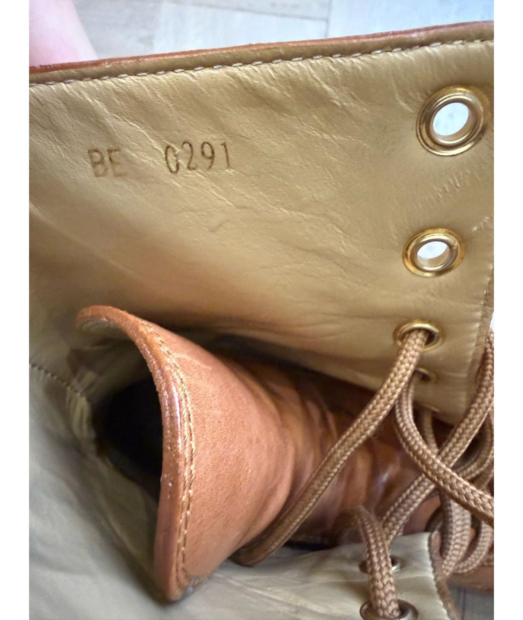 CELINE Горчичные кожаные ботинки, фото 5