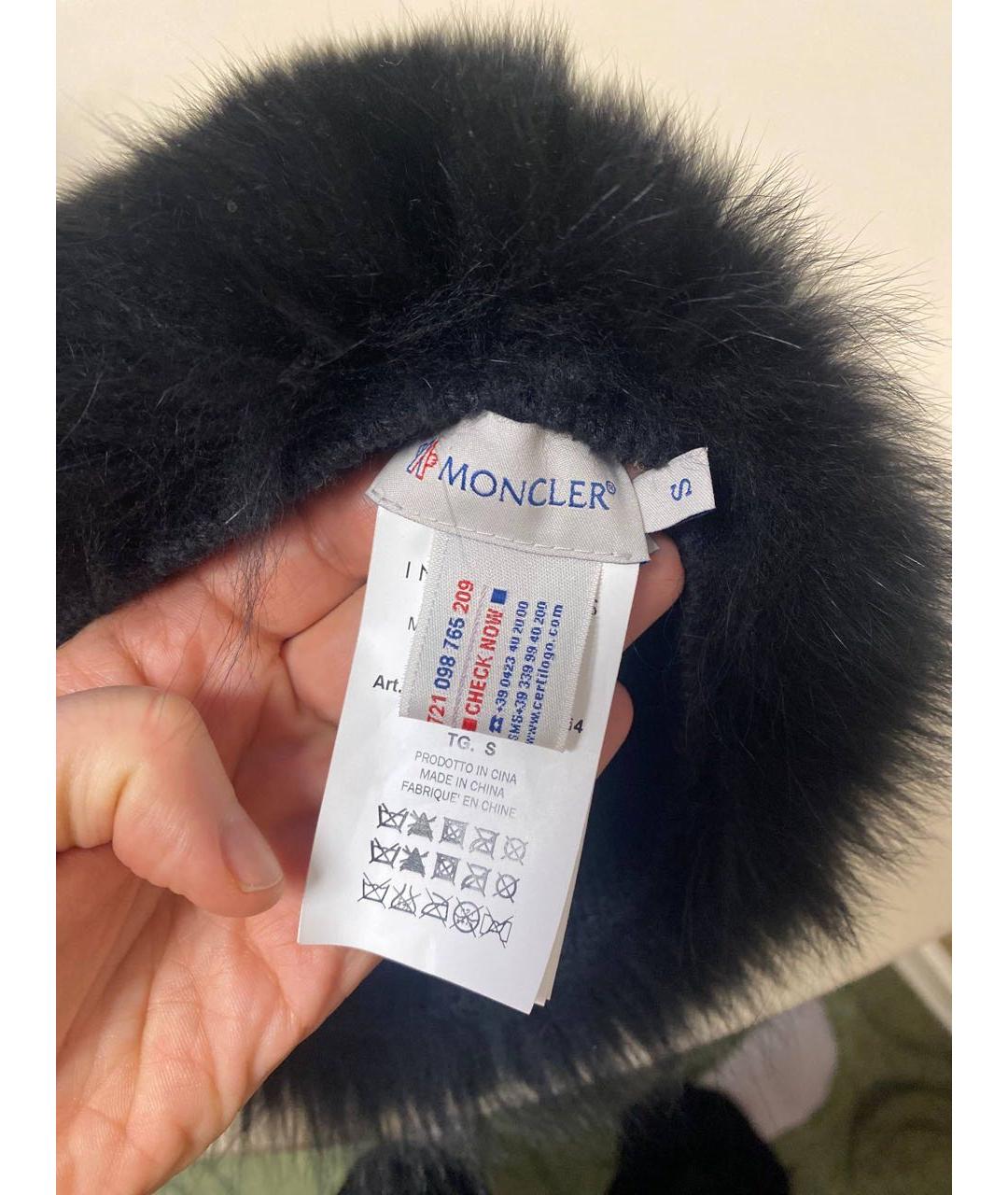 MONCLER Черная шапка, фото 2