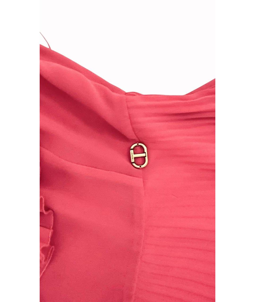 TWIN-SET Коралловое полиэстеровое вечернее платье, фото 7