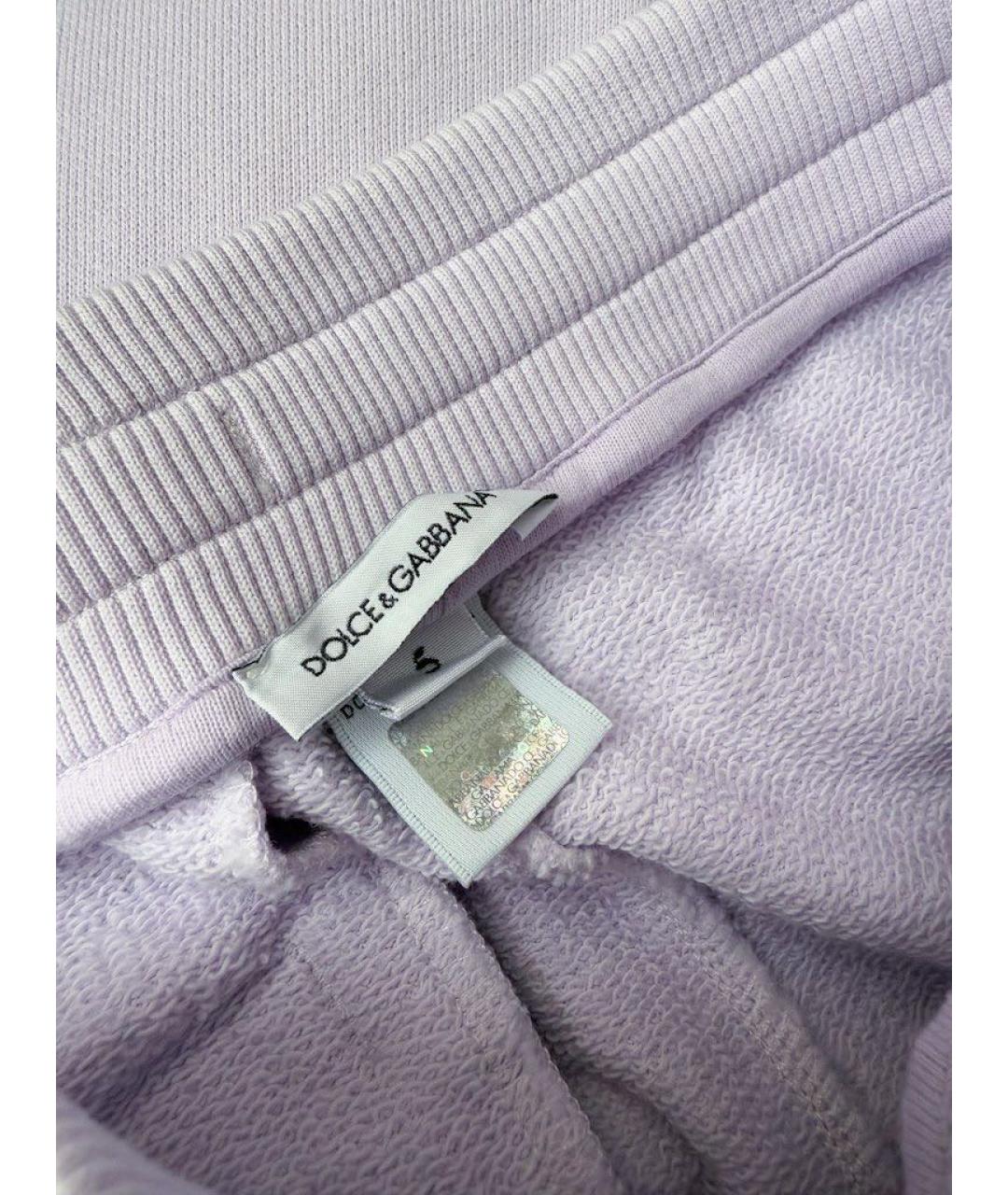 DOLCE & GABBANA KIDS Фиолетовые хлопковые брюки и шорты, фото 4