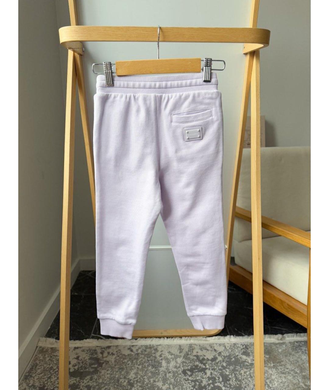 DOLCE & GABBANA KIDS Фиолетовые хлопковые брюки и шорты, фото 2