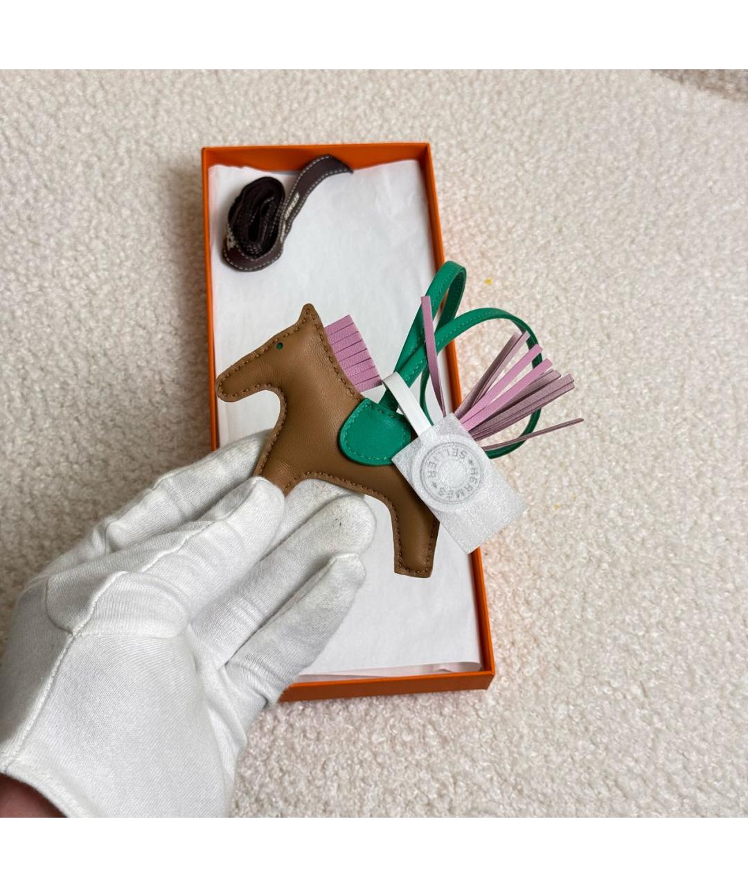 HERMES Коричневый брелок, фото 4