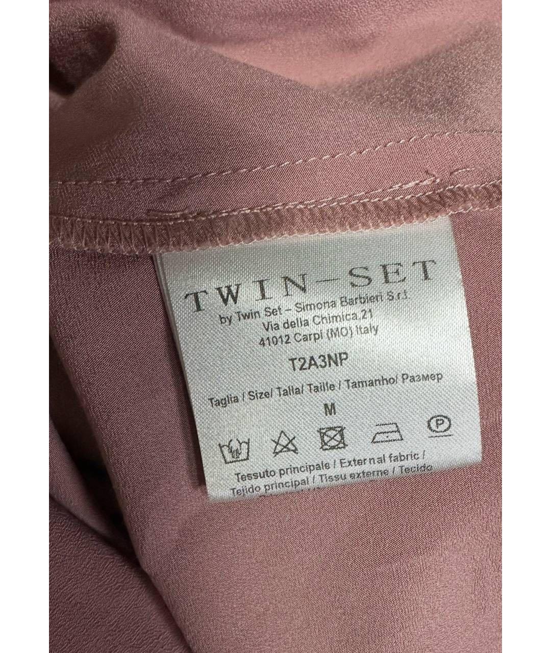 TWIN-SET Розовый полиэстеровый сарафан, фото 4