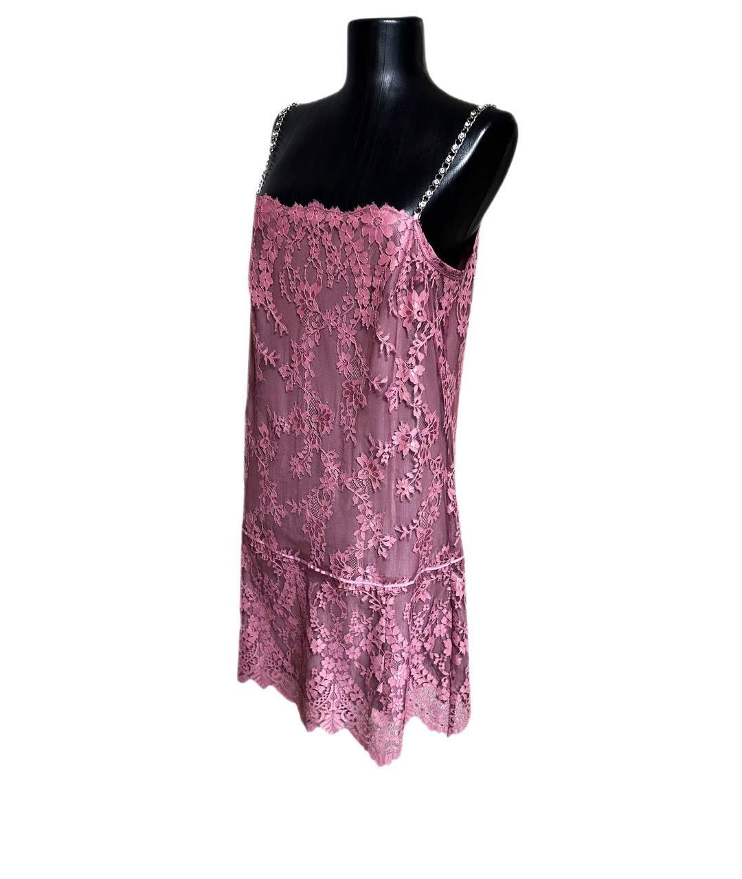 TWIN-SET Розовый полиэстеровый сарафан, фото 7