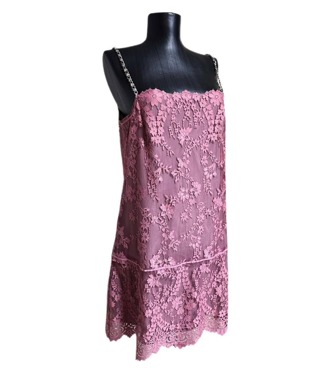 TWIN-SET Розовый полиэстеровый сарафан, фото 5