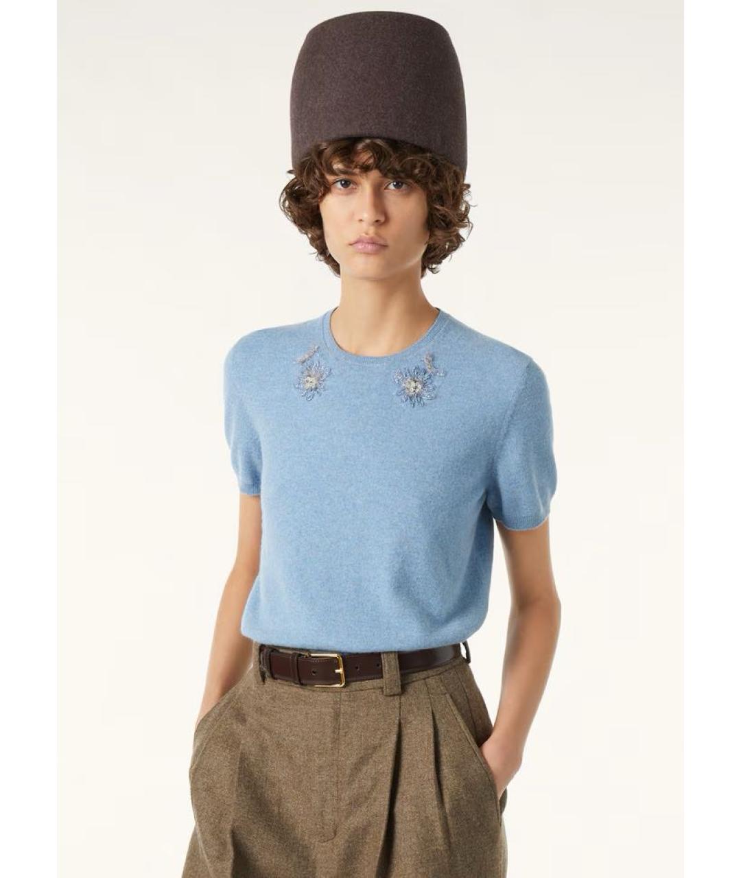 LORO PIANA Голубой кашемировый джемпер / свитер, фото 3