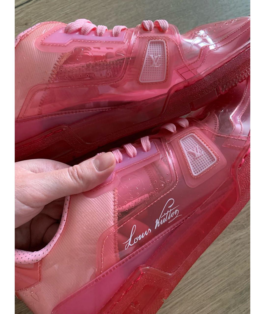 LOUIS VUITTON Розовые низкие кроссовки / кеды, фото 7