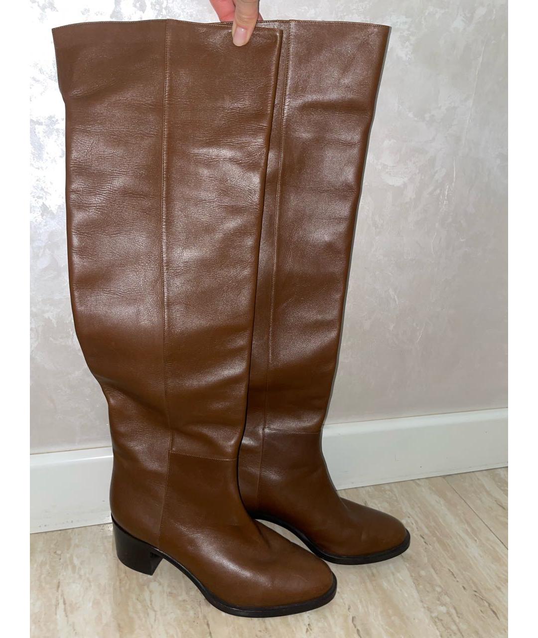 GIANVITO ROSSI Коричневые кожаные сапоги, фото 2