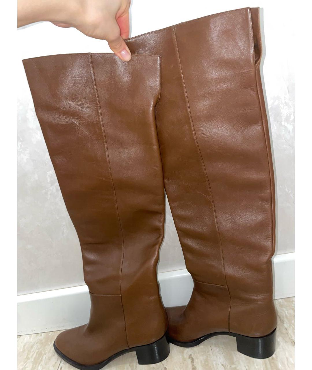 GIANVITO ROSSI Коричневые кожаные сапоги, фото 4