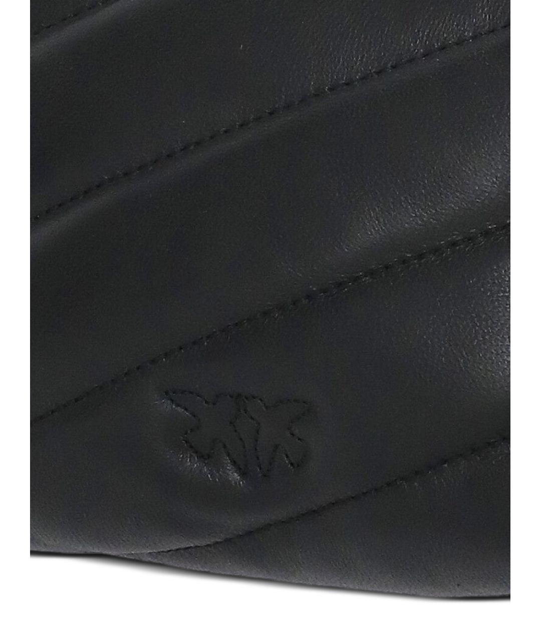 PINKO Черная кожаная сумка через плечо, фото 5