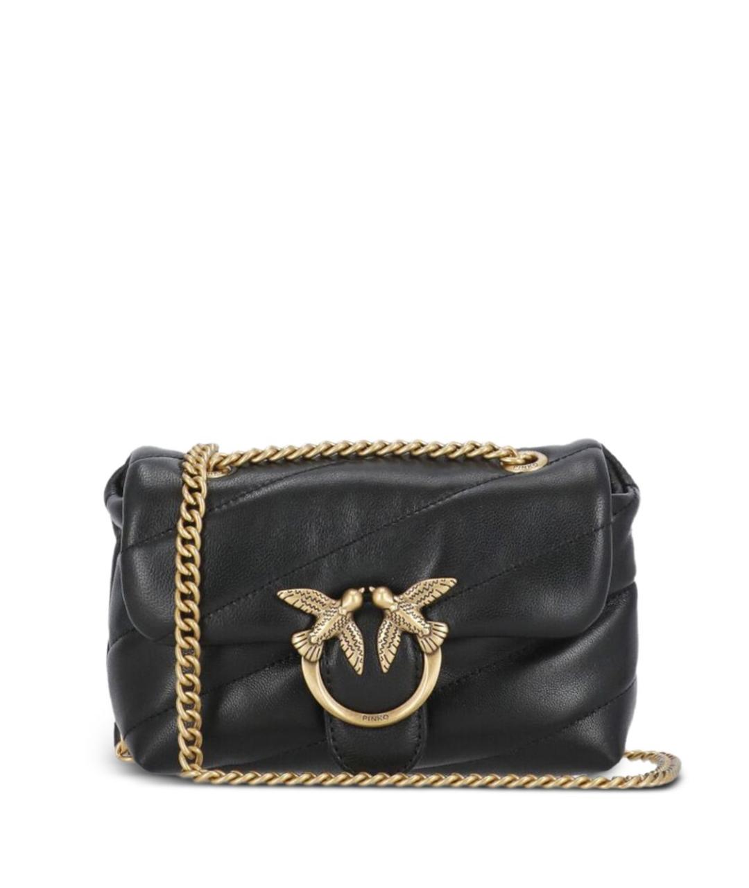 PINKO Черная кожаная сумка через плечо, фото 3