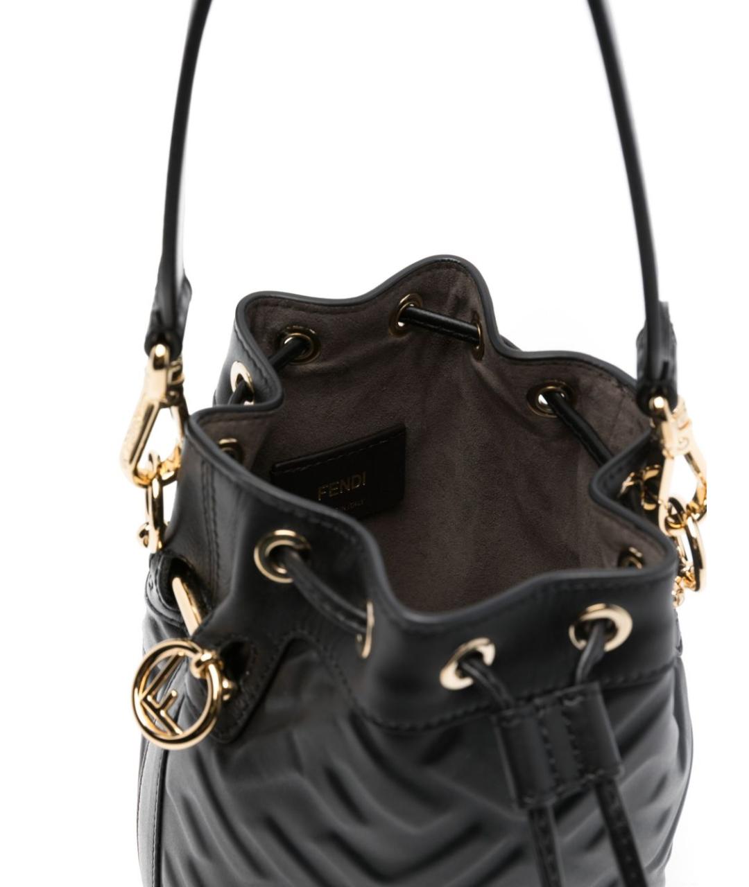 FENDI Черная кожаная сумка через плечо, фото 8