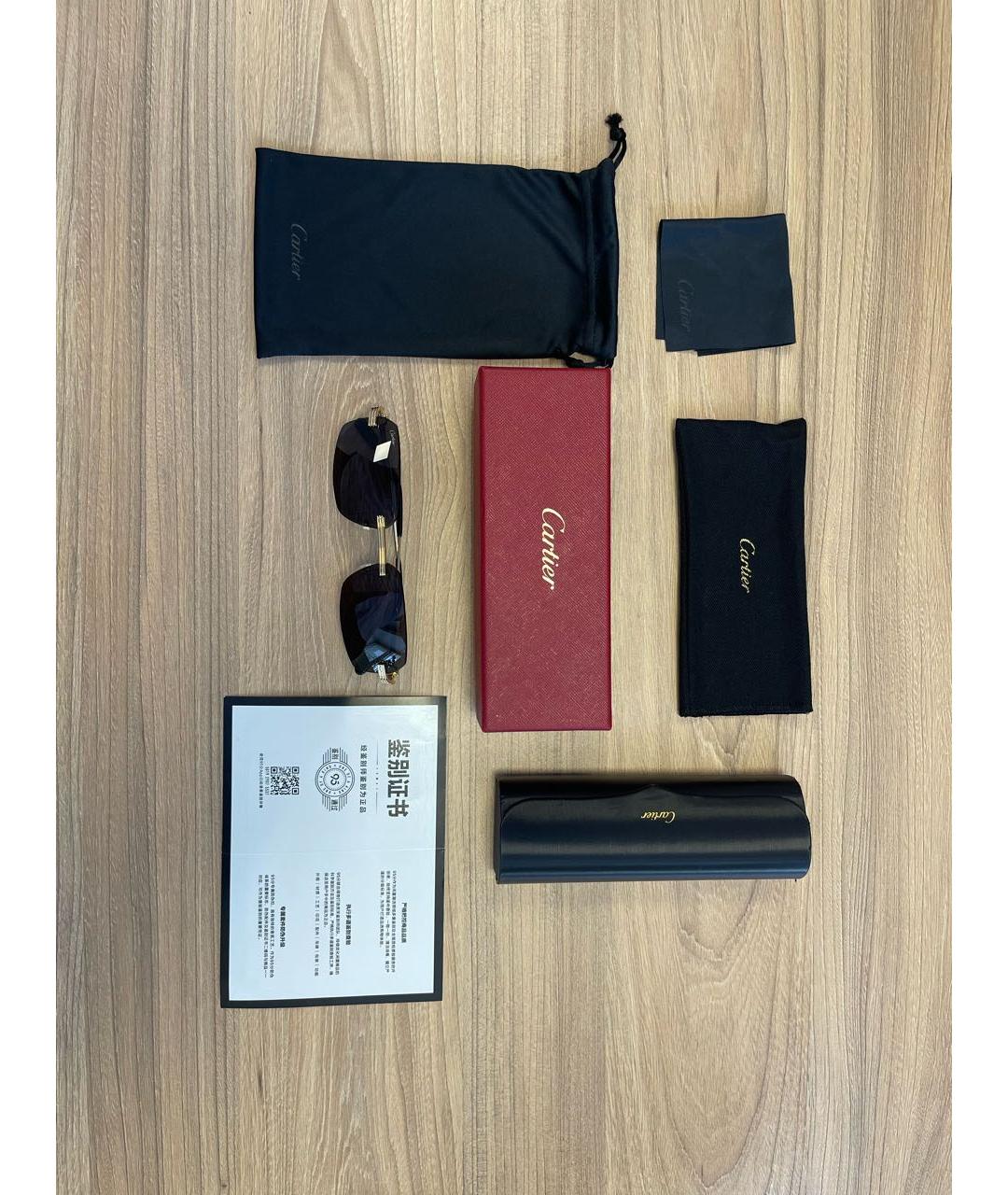 CARTIER Золотые металлические солнцезащитные очки, фото 3