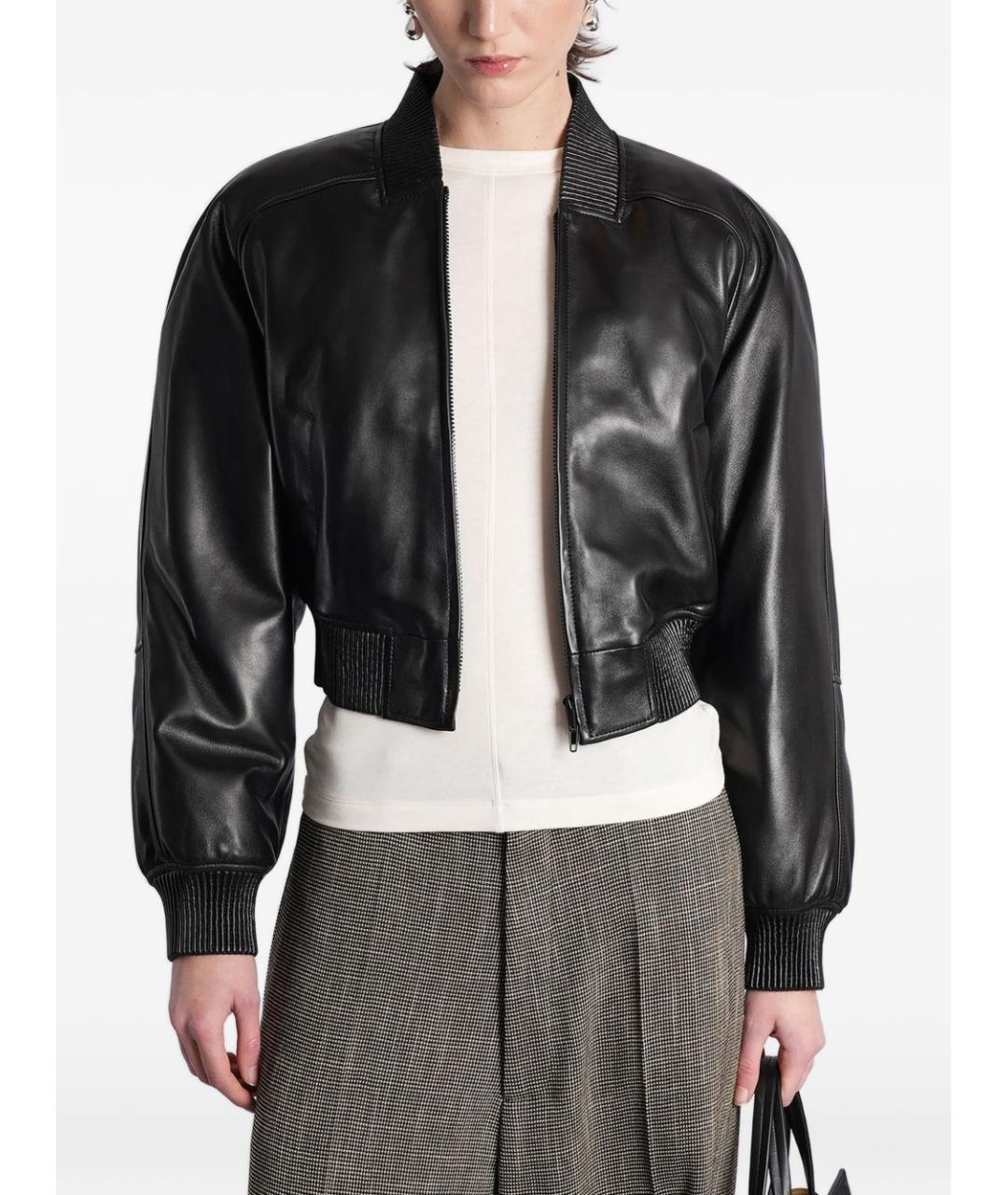 PHOEBE PHILO Черная кожаная куртка, фото 2