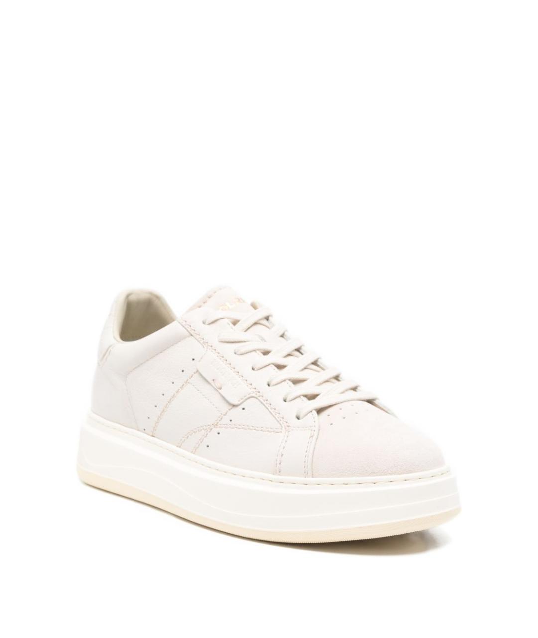 WOOLRICH Бежевые кожаные кеды, фото 3