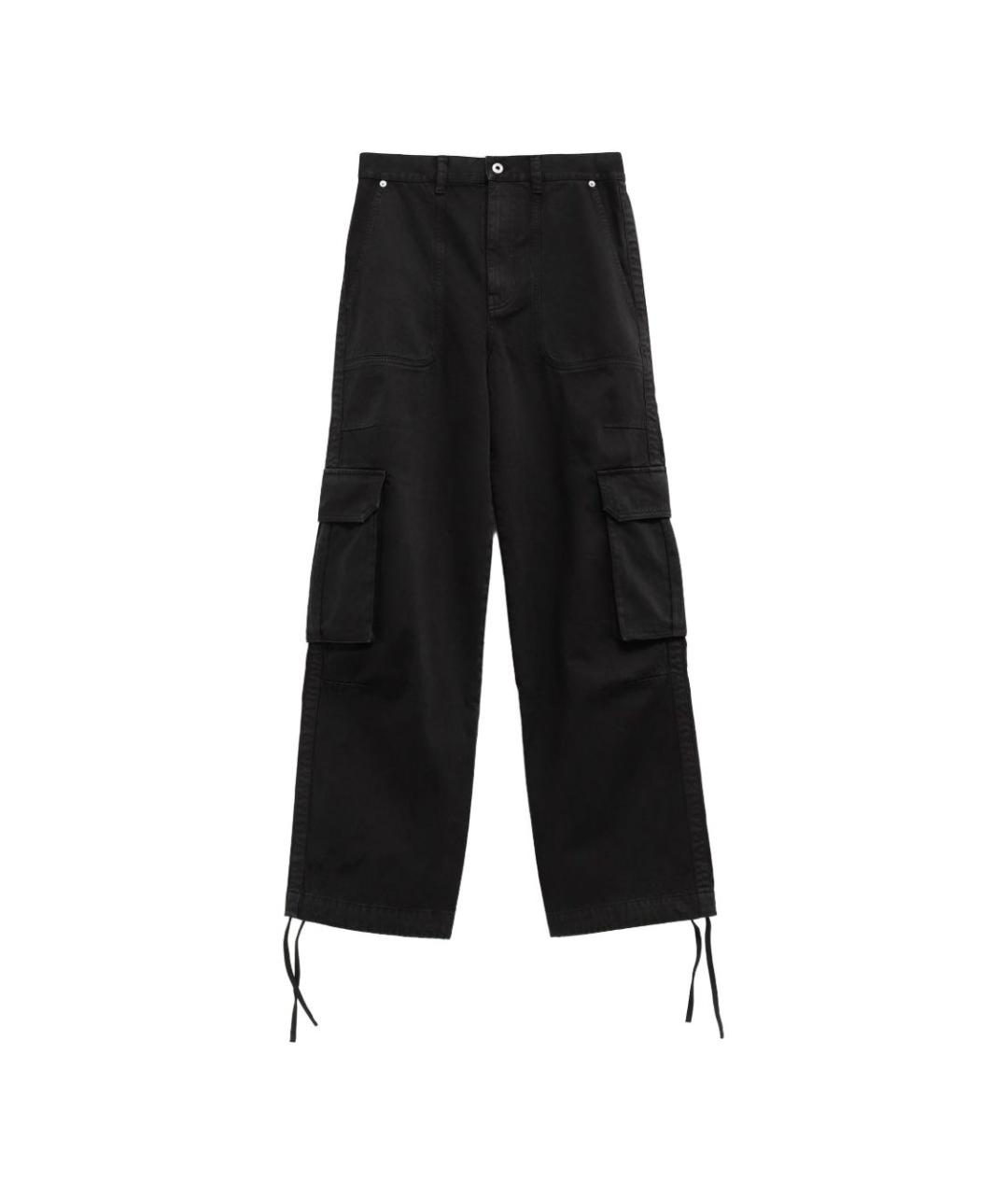 LOEWE Черные хлопковые повседневные брюки, фото 4