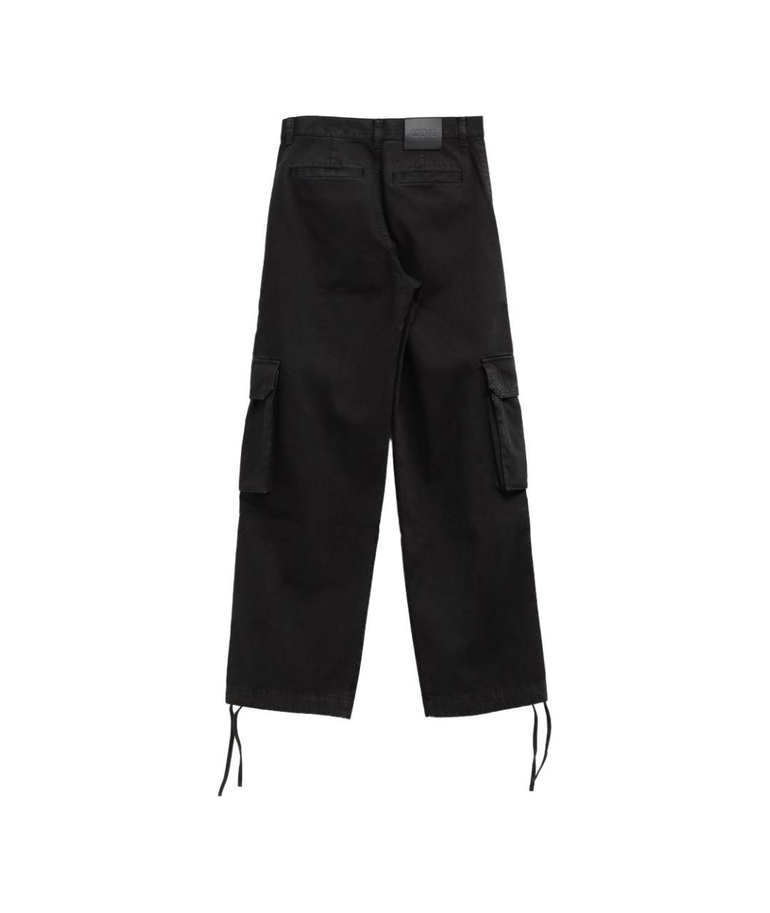 LOEWE Черные хлопковые повседневные брюки, фото 2