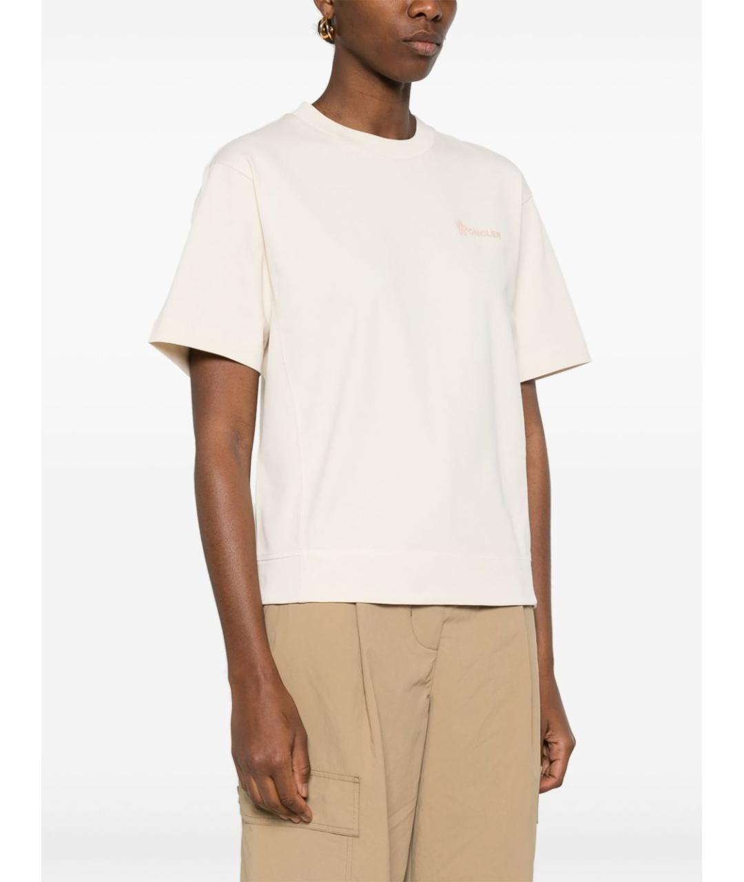 MONCLER GRENOBLE Белая хлопковая футболка, фото 2