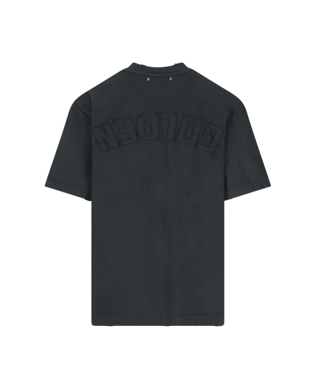 GOLDEN GOOSE DELUXE BRAND Черная хлопковая футболка, фото 3