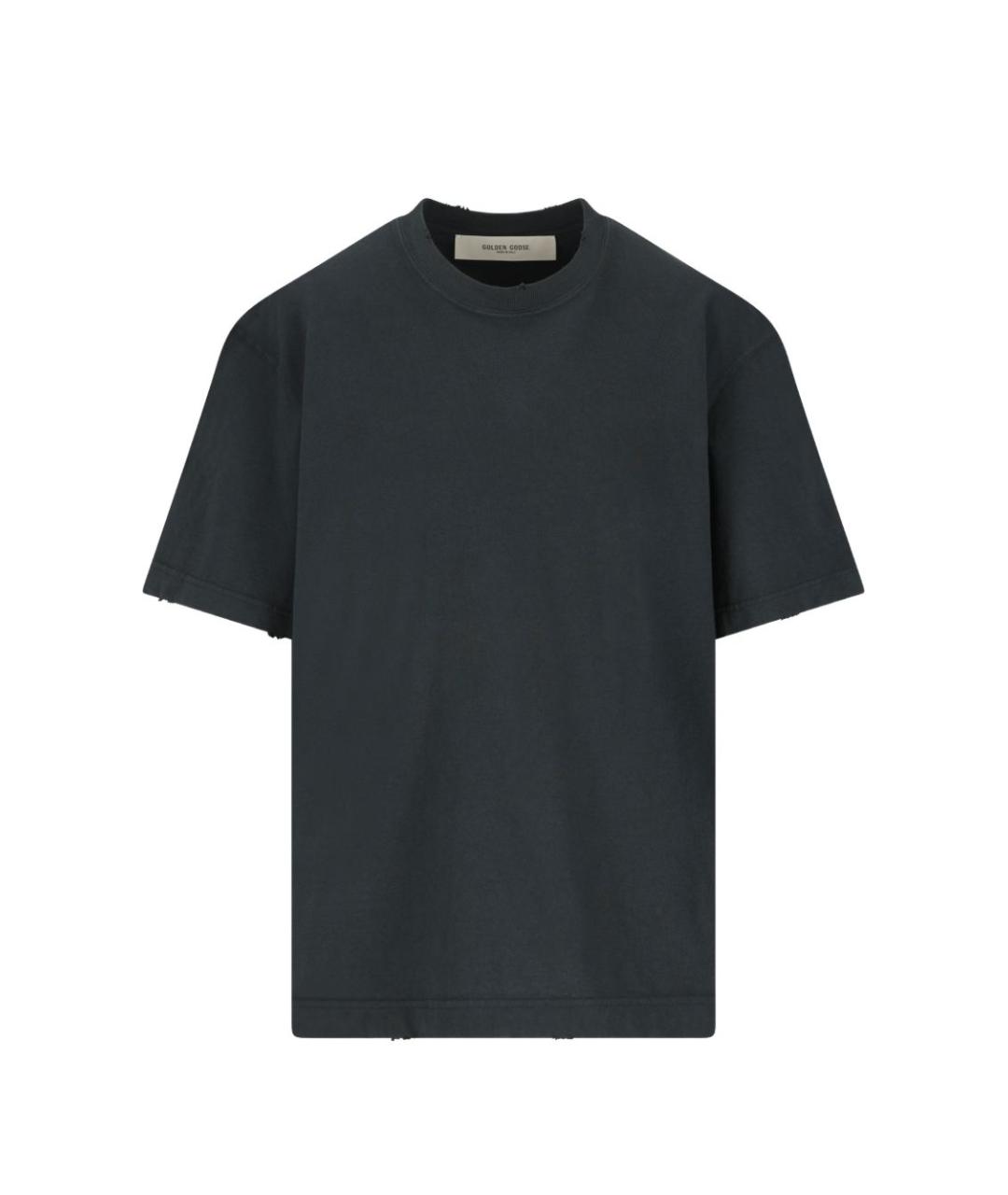 GOLDEN GOOSE DELUXE BRAND Черная хлопковая футболка, фото 1