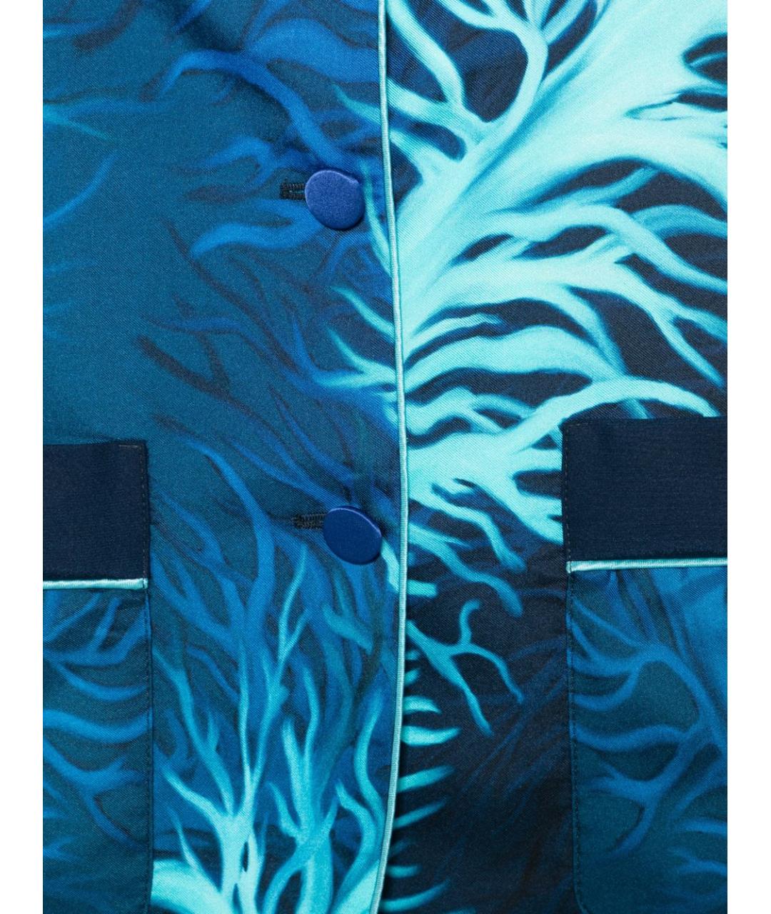 F.R.S FOR RESTLESS SLEEPERS Синий шелковый жакет/пиджак, фото 2