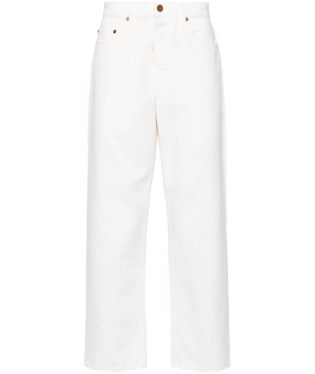 GOLDEN GOOSE DELUXE BRAND Белые хлопковые прямые джинсы, фото 1