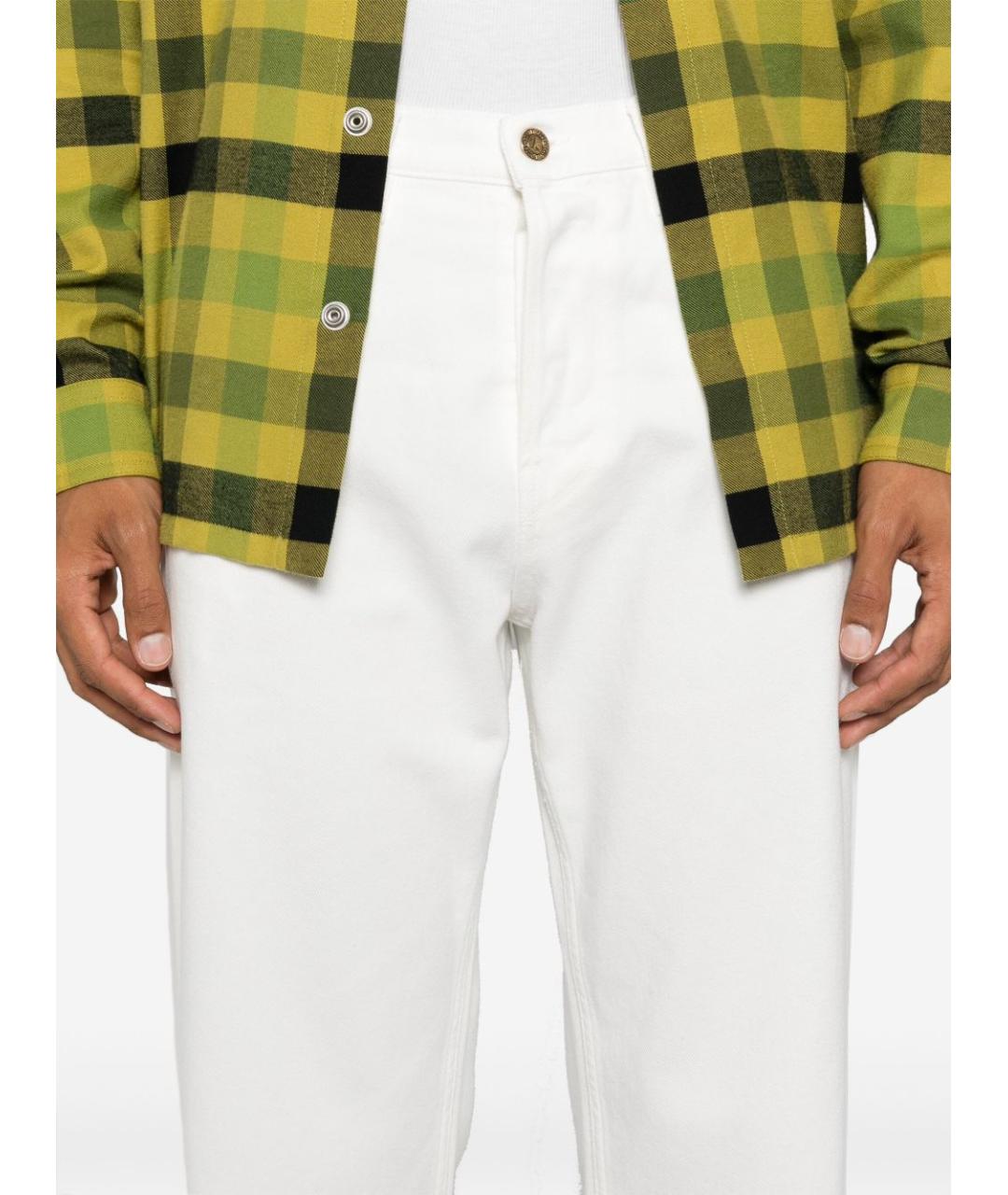 GOLDEN GOOSE DELUXE BRAND Белые хлопковые прямые джинсы, фото 4