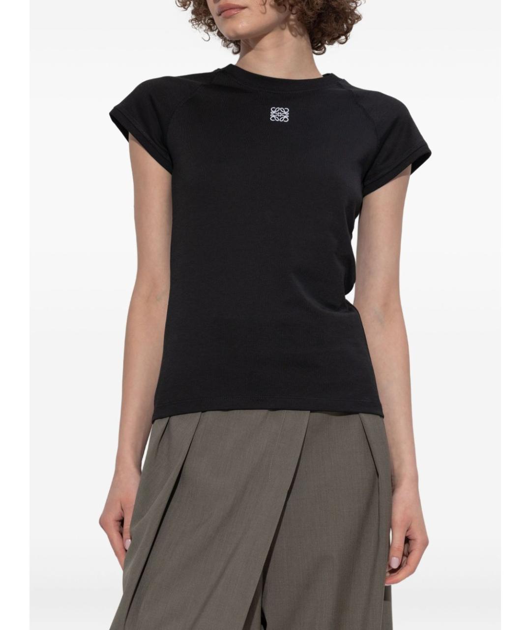 LOEWE Черная хлопковая футболка, фото 4