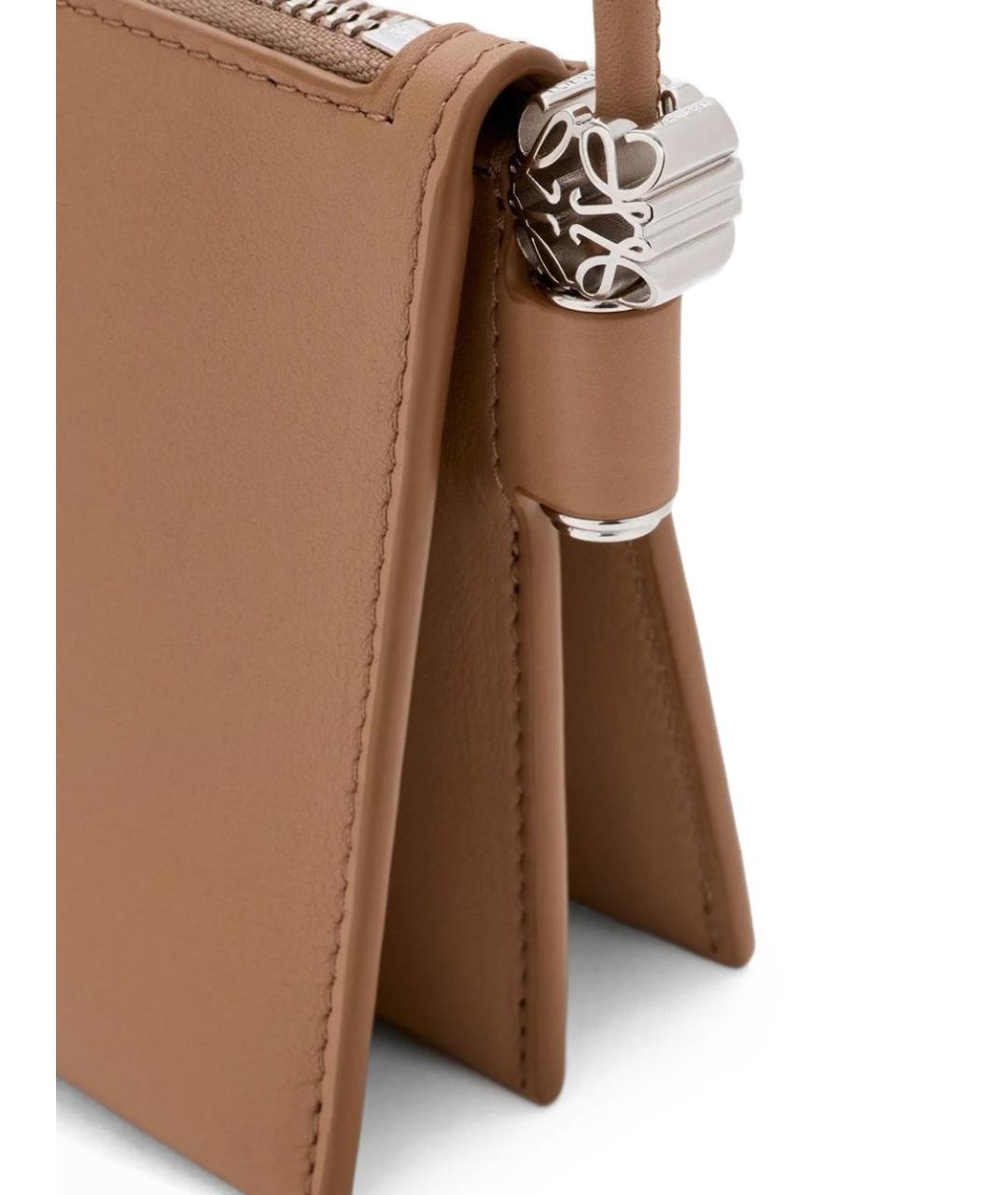 LOEWE Коричневая кожаная сумка через плечо, фото 4