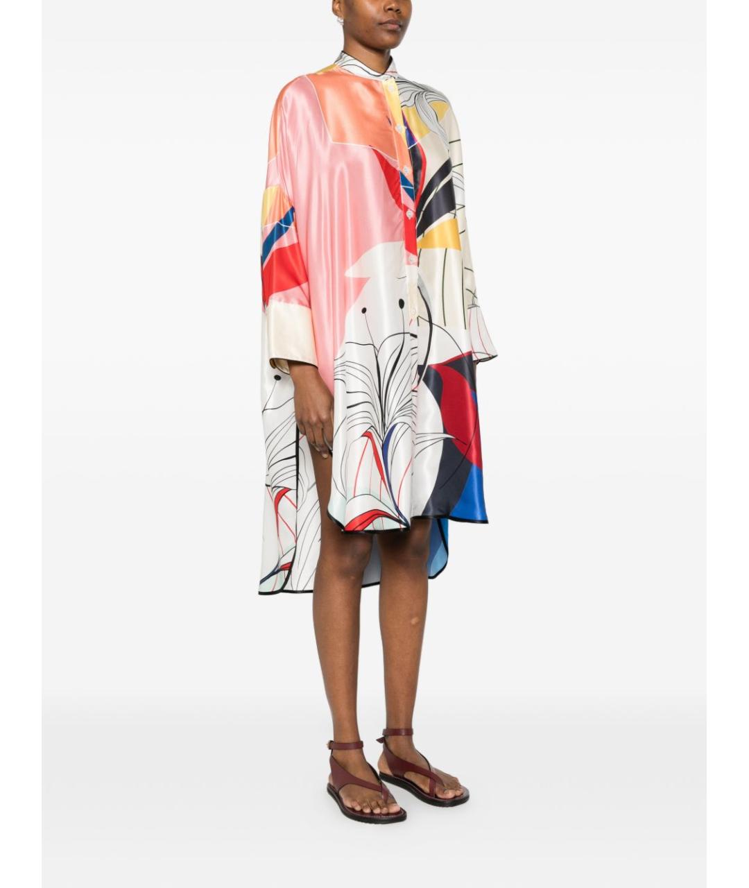 F.R.S FOR RESTLESS SLEEPERS Мульти шелковое повседневное платье, фото 3