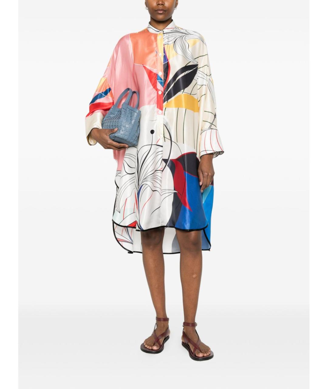 F.R.S FOR RESTLESS SLEEPERS Мульти шелковое повседневное платье, фото 5