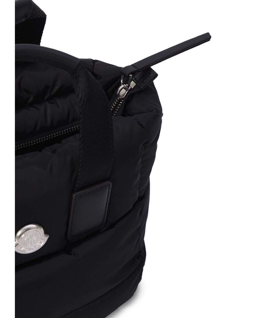 MONCLER Черная синтетическая сумка с короткими ручками, фото 2