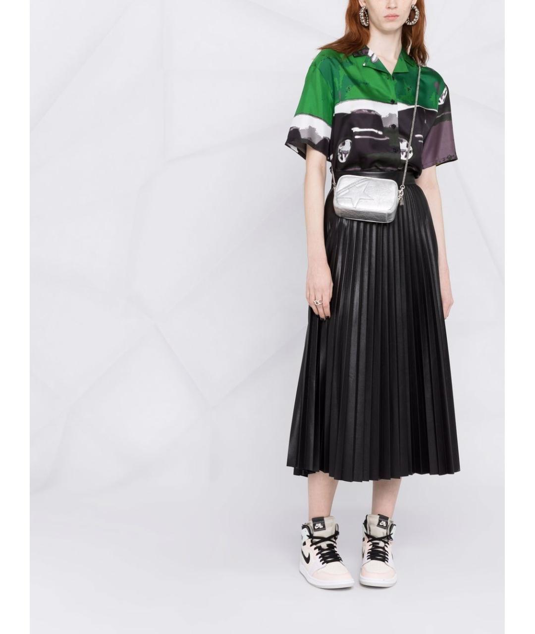 GOLDEN GOOSE DELUXE BRAND Серебряная кожаная сумка через плечо, фото 4