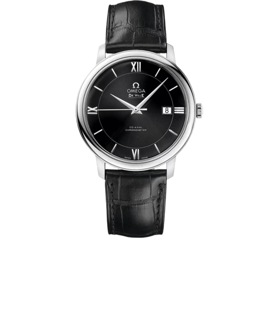 OMEGA Черные часы, фото 6