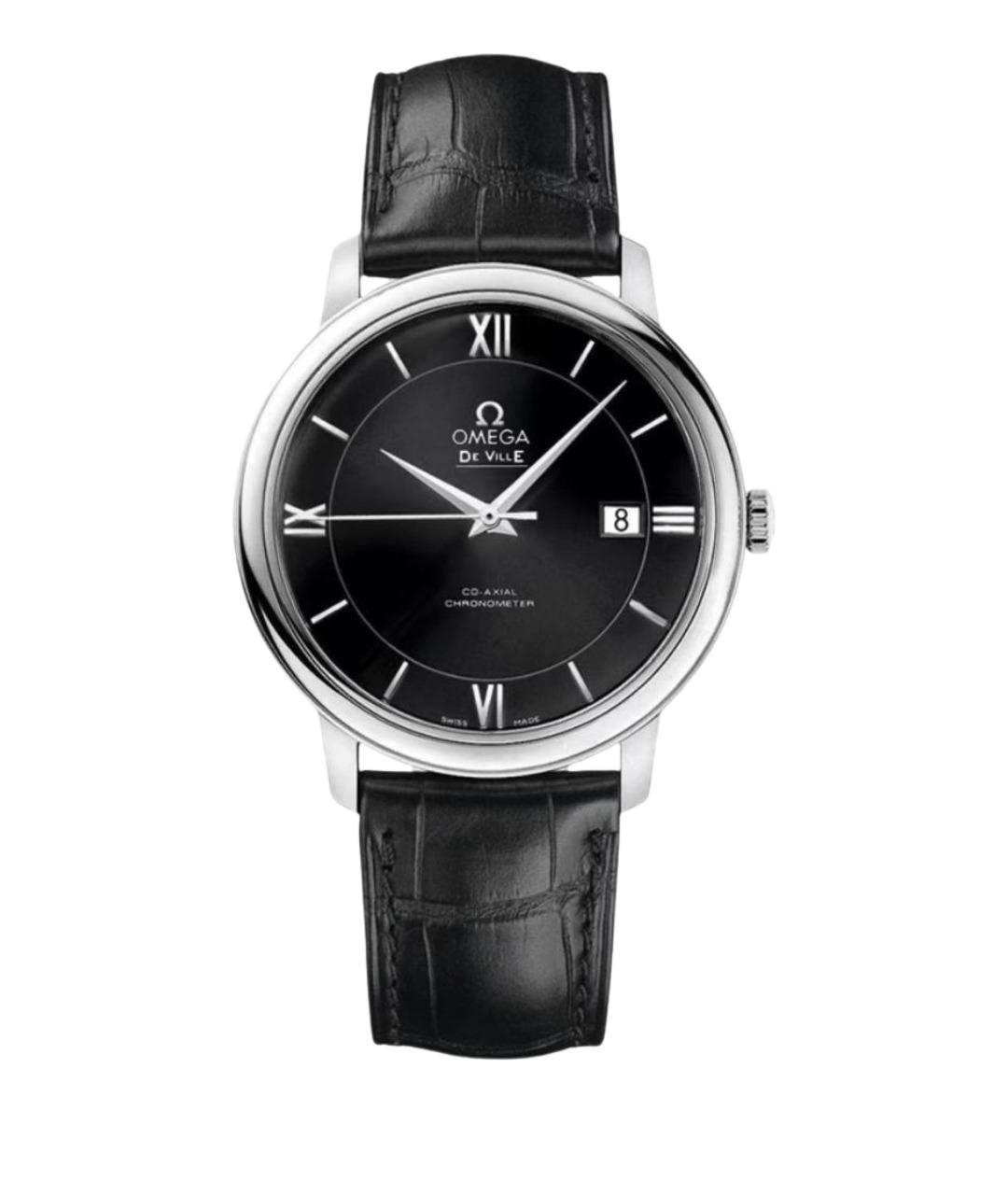 OMEGA Черные часы, фото 1