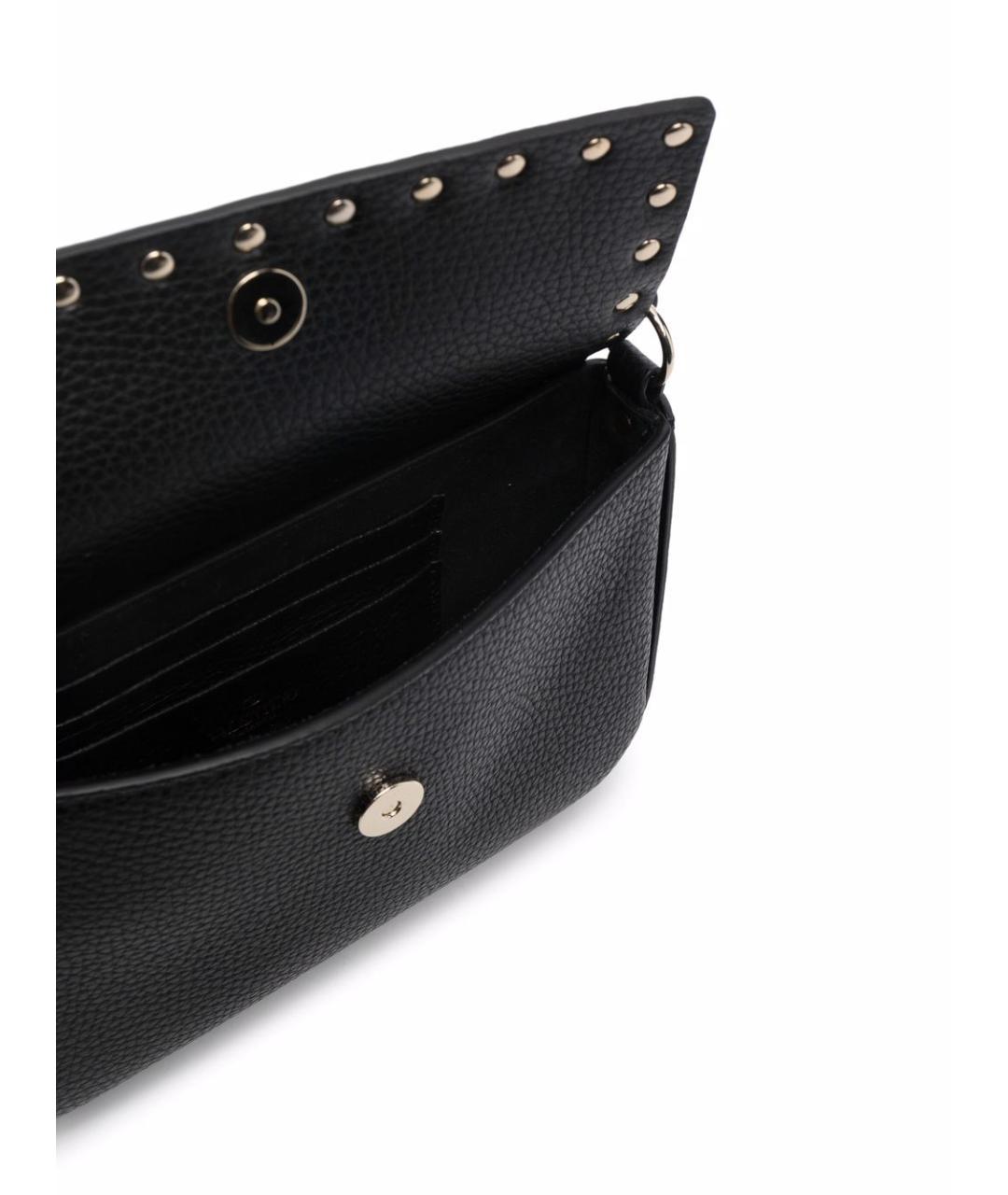 VALENTINO Черная кожаная сумка через плечо, фото 5