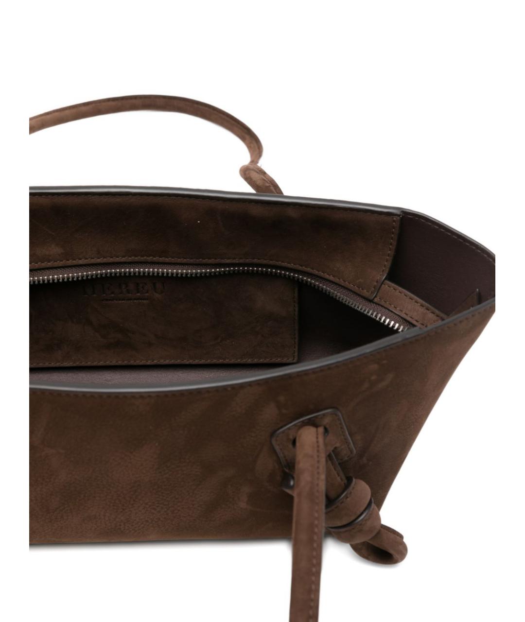 HEREU Коричневая замшевая сумка тоут, фото 5