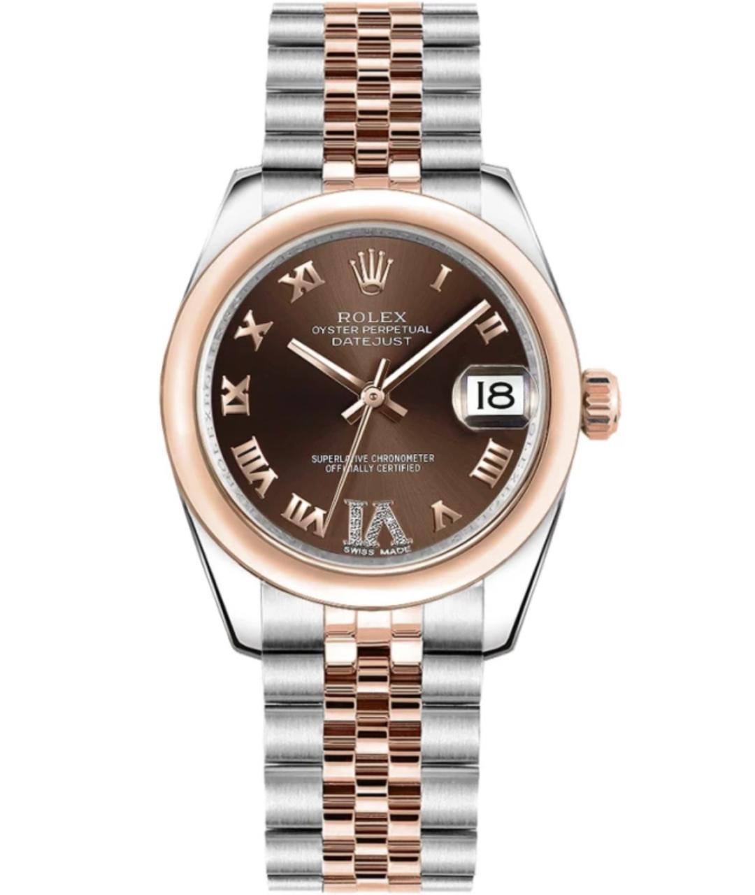 ROLEX Коричневые часы из розового золота, фото 8