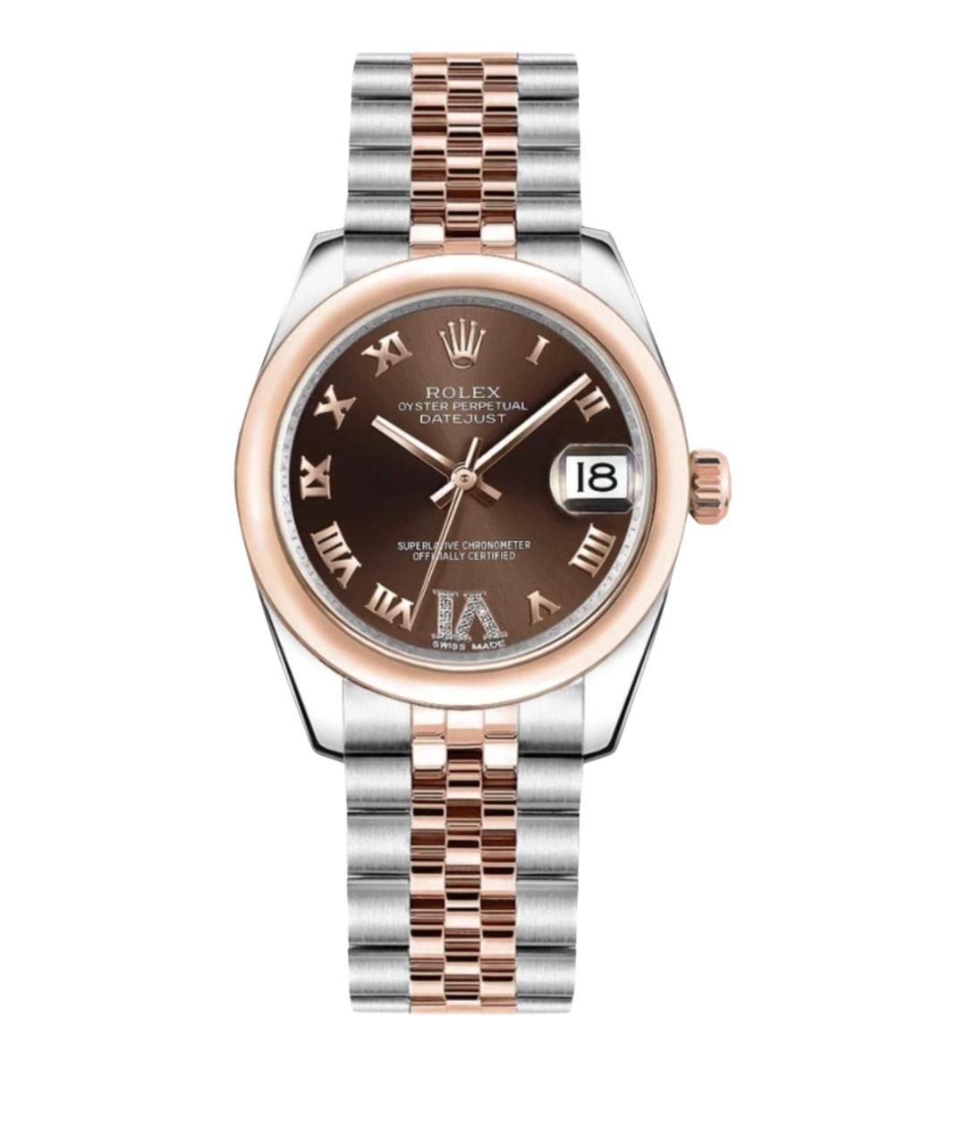 ROLEX Коричневые часы из розового золота, фото 1