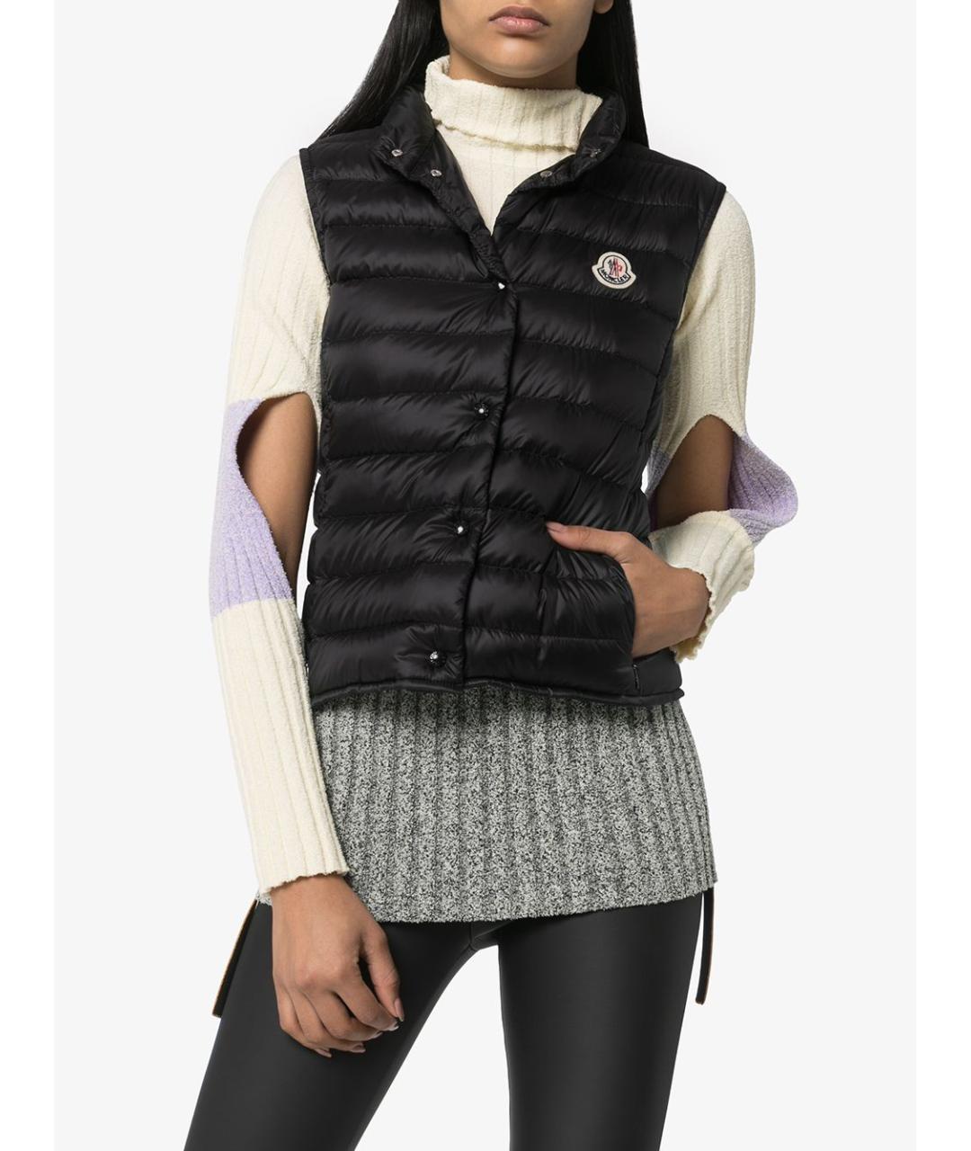 MONCLER Черный полиамидовый жилет, фото 4