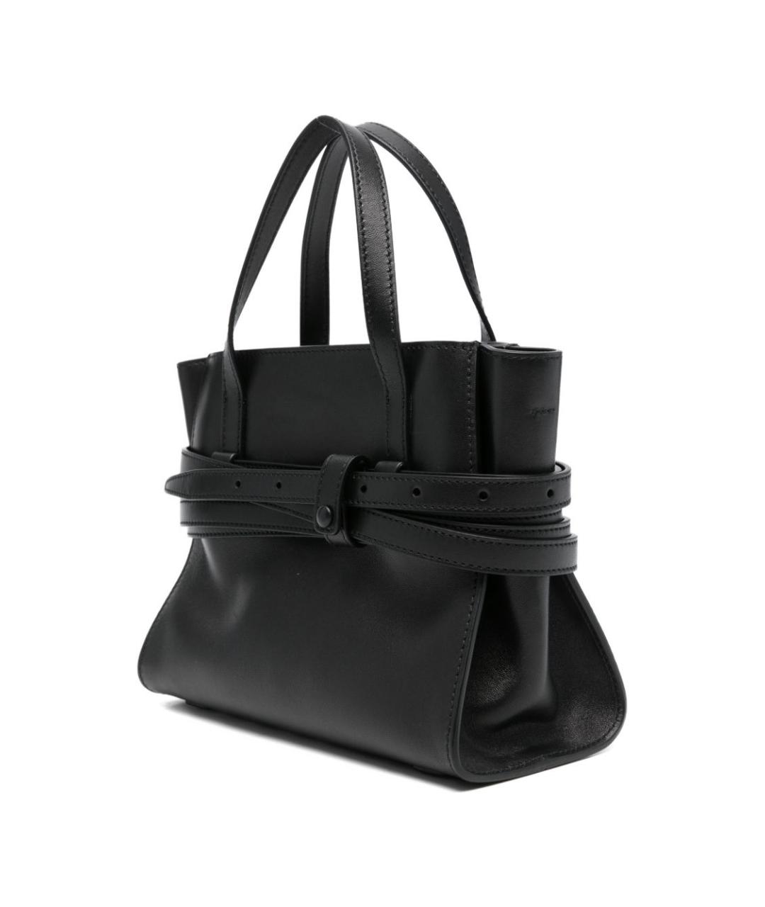 MOSCHINO Черная кожаная сумка с короткими ручками, фото 5