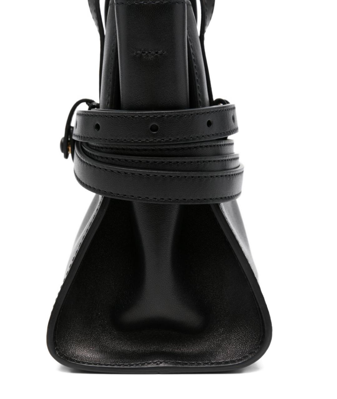 MOSCHINO Черная кожаная сумка с короткими ручками, фото 4