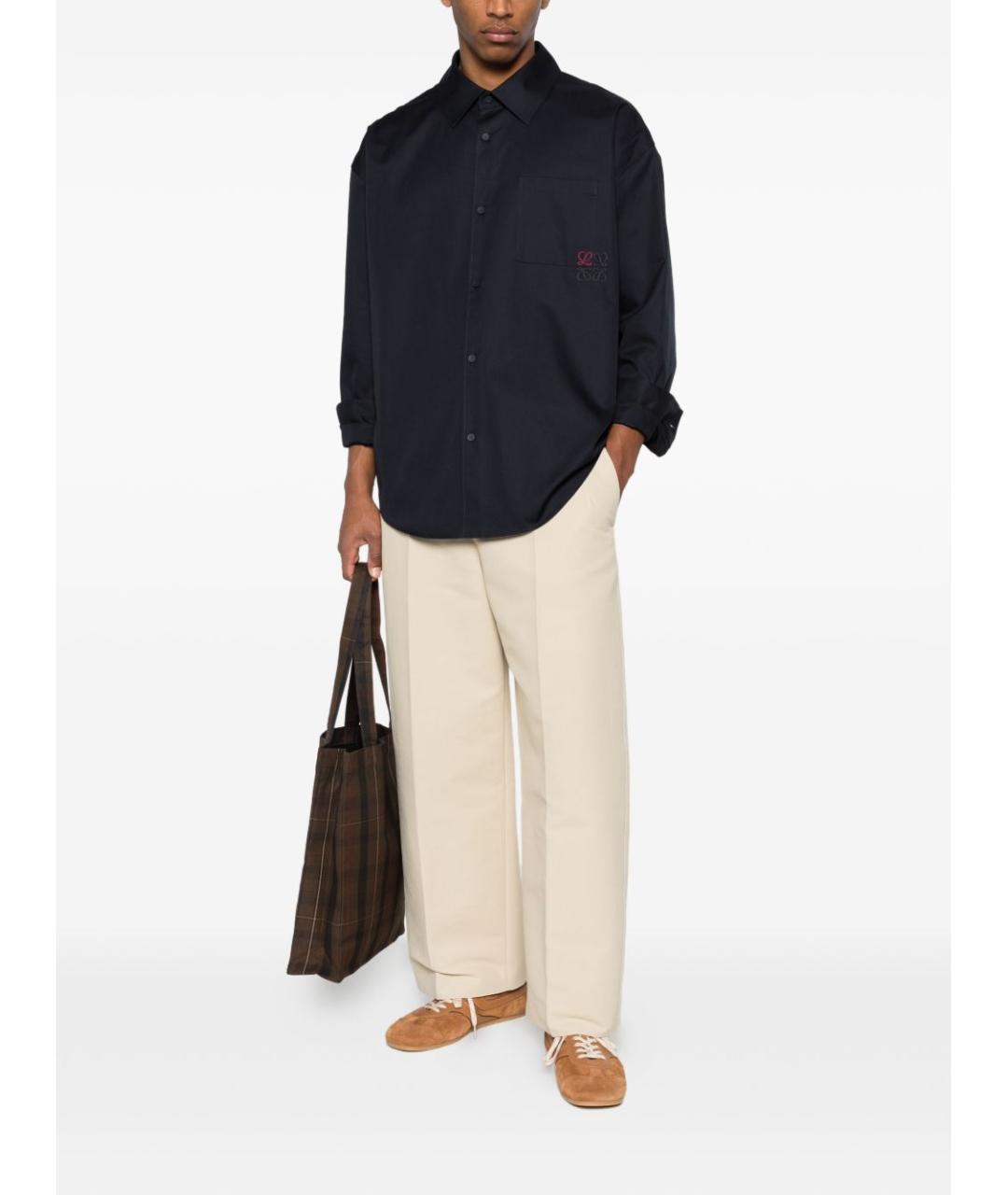 LOEWE Синяя хлопковая кэжуал рубашка, фото 3