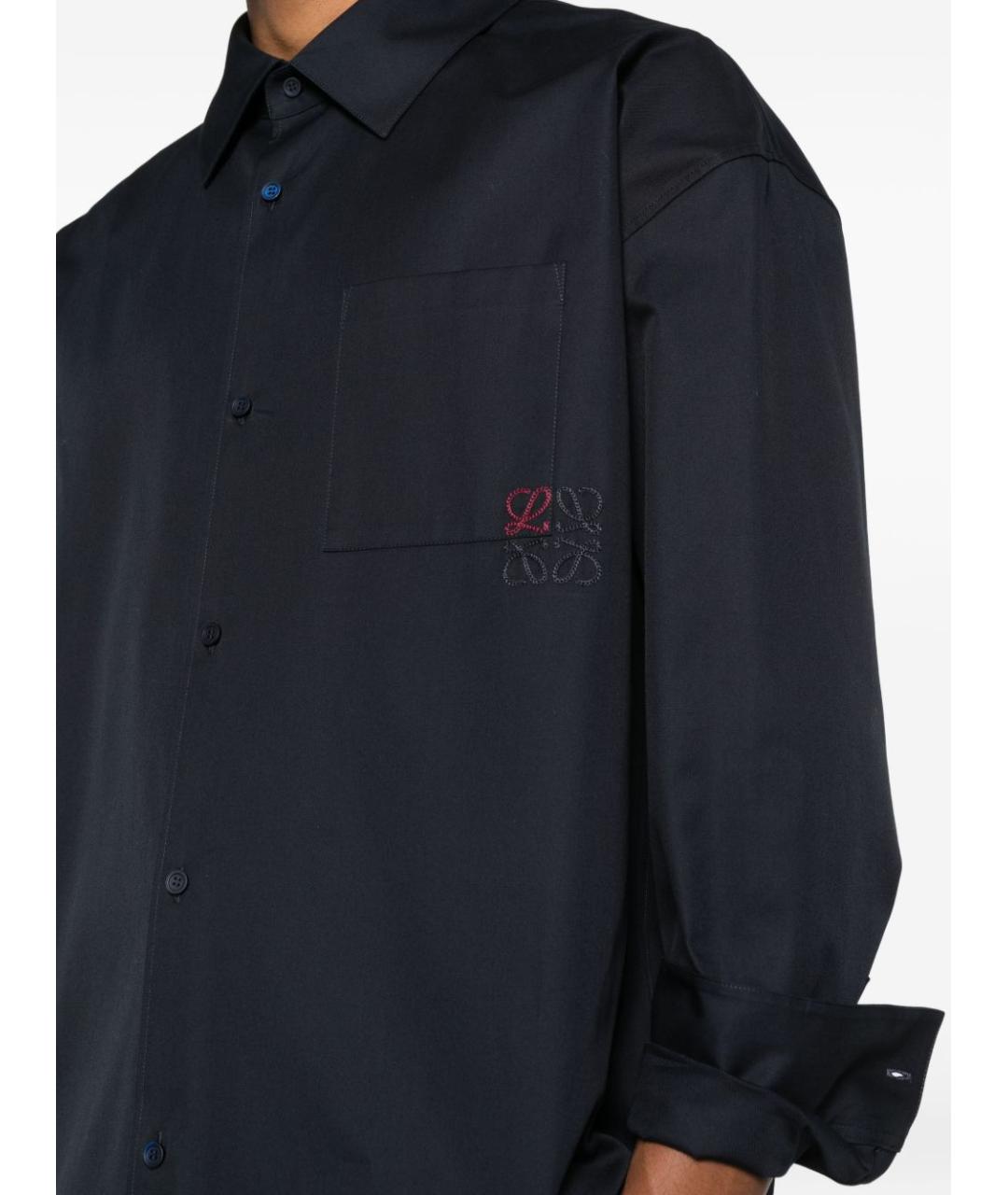 LOEWE Синяя хлопковая кэжуал рубашка, фото 4